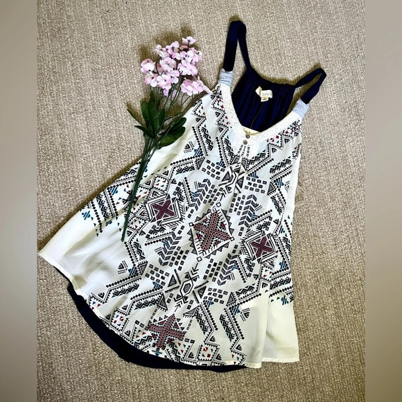 Rewind Tops - Rewind NWT Tribal Print Chiffon Tank Top - Small